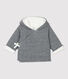 Gestreifte Babyjacke aus Bio-Baumwoll-Velours mit Kapuze