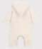 Langer Baby-Overall mit Kapuze aus Bio-Baumwolle in meliertem Grau. beige MONTELIMAR CHINE