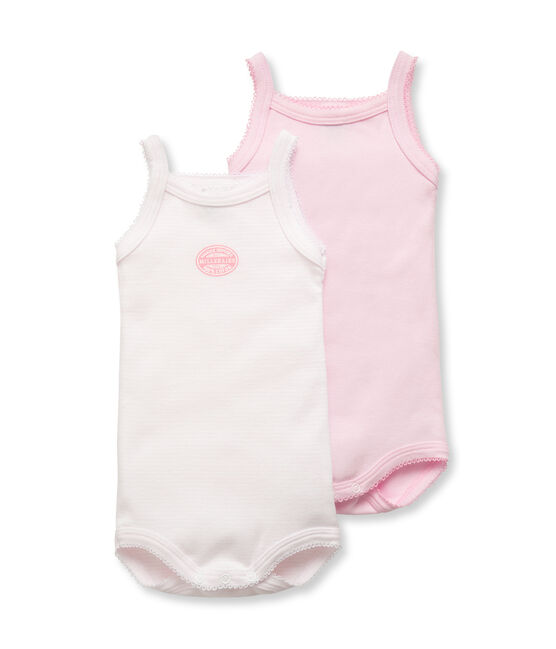 2-er Pack Baby-Träger-Bodys für Mädchen uni/geringelt lot .