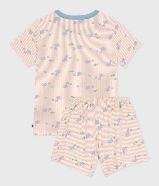 Kinder-Kurzpyjama aus Baumwolle mit Elefanten-Motiv weiss MARSHMALLOW/weiss MULTICO