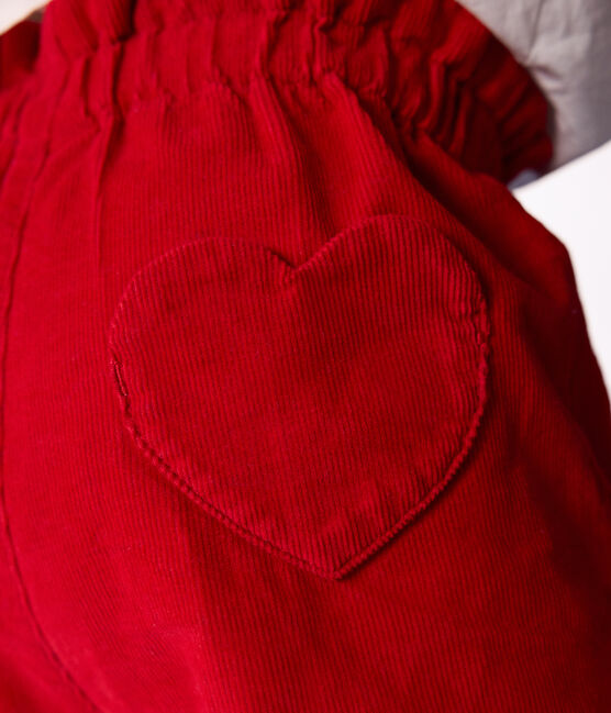 Baby-Shorts aus einfarbigem Fein-Cord rot TERKUIT
