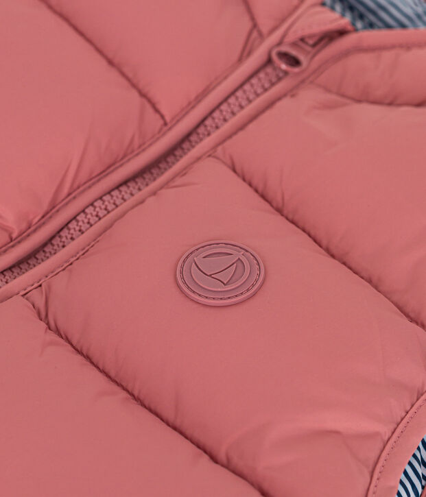 Kinder-Steppweste aus gestepptem Doppeljersey rosa