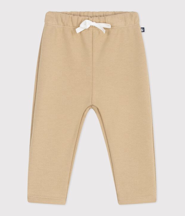 Baby-Jogginghose aus einfarbiger Baumwolle beige