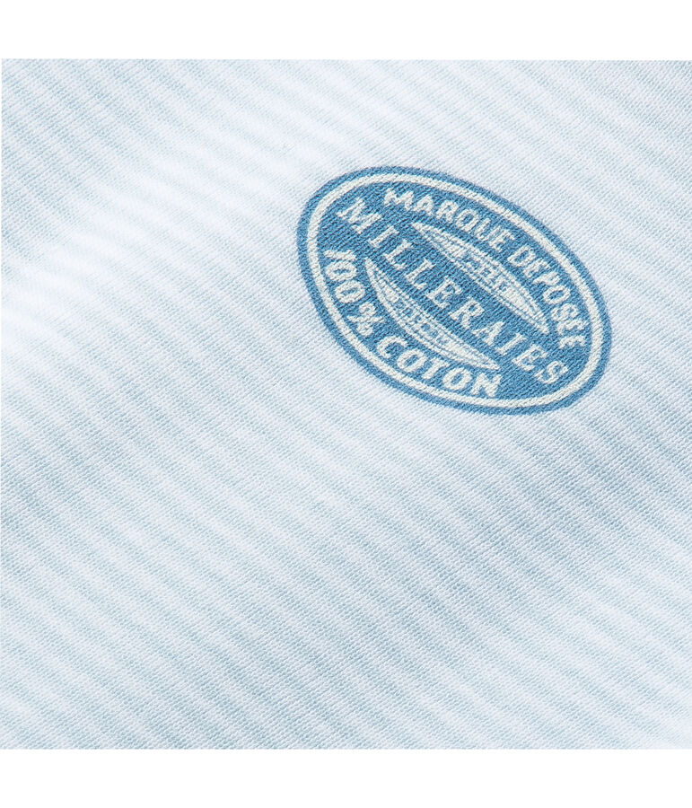 Baby-Body f&uuml;r Jungen, Langarm, geringelt blau/weiss