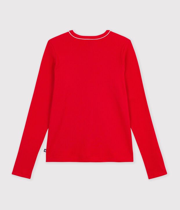 Damen-Cardigan aus einfarbiger Baumwolle rot