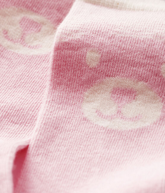 Kniestrümpfe für Babys rosa MINOIS/weiss MARSHMALLOW
