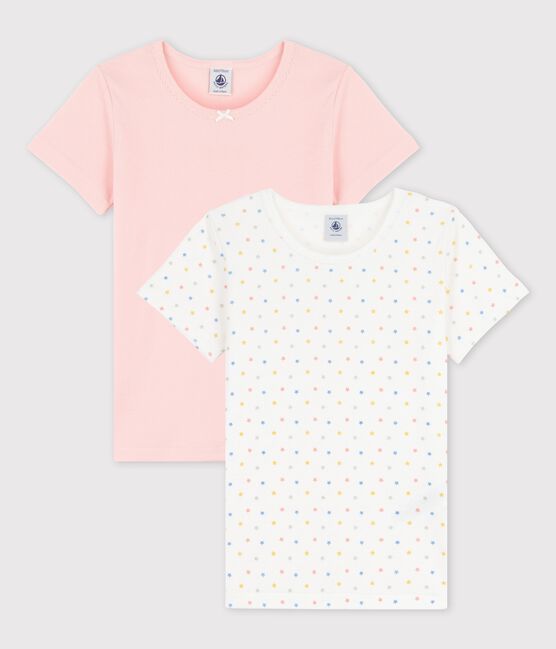 2er-Set kurzärmelige T-Shirts aus Bio-Baumwolle mit Mini-Sternchen für Mädchen variante 1