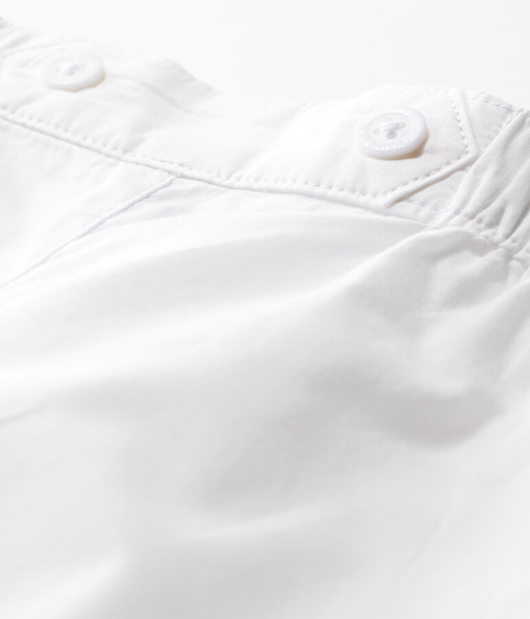 Einfarbige Baby-Festtagshose aus Popeline f&uuml;r Jungen weiss