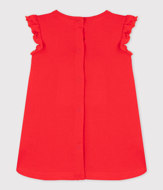 Besticktes Baby-Mädchen-Kleid rot PEPS