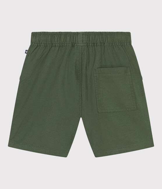 Kinder-Shorts aus Baumwoll-Twill und Leinen grün CROCO