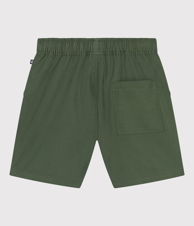 Kinder-Shorts aus Baumwoll-Twill und Leinen gr&uuml;n