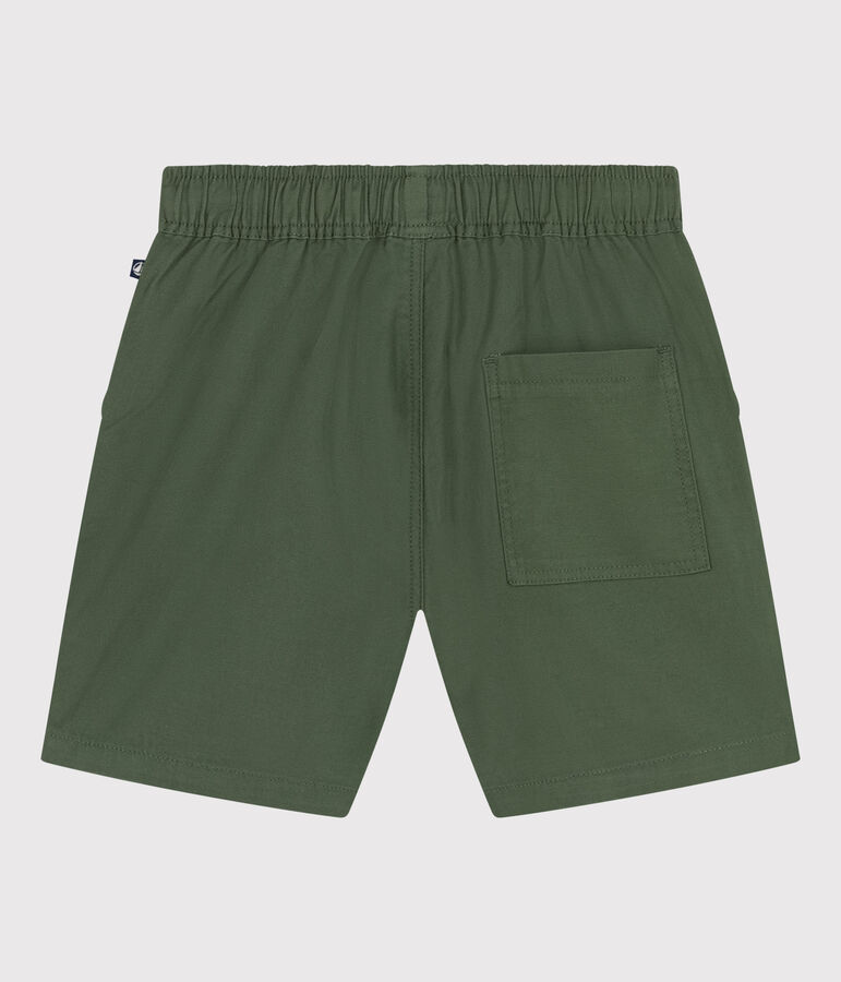 Kinder-Shorts aus Baumwoll-Twill und Leinen gr&uuml;n