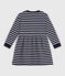 Langärmeliges Kinder-Kleid aus Baumwolle blau SMOKING/weiss MARSHMALLOW