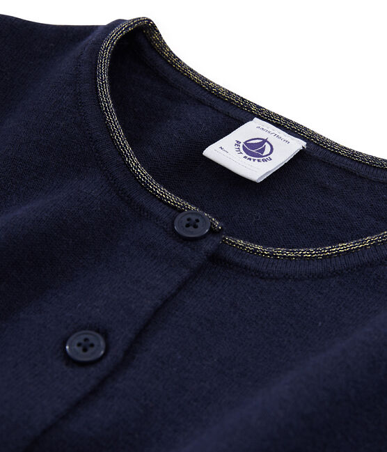 Strick-Cardigan für Mädchen blau SMOKING