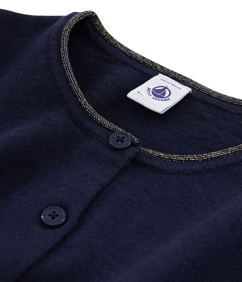 Strick-Cardigan f&uuml;r M&auml;dchen blau