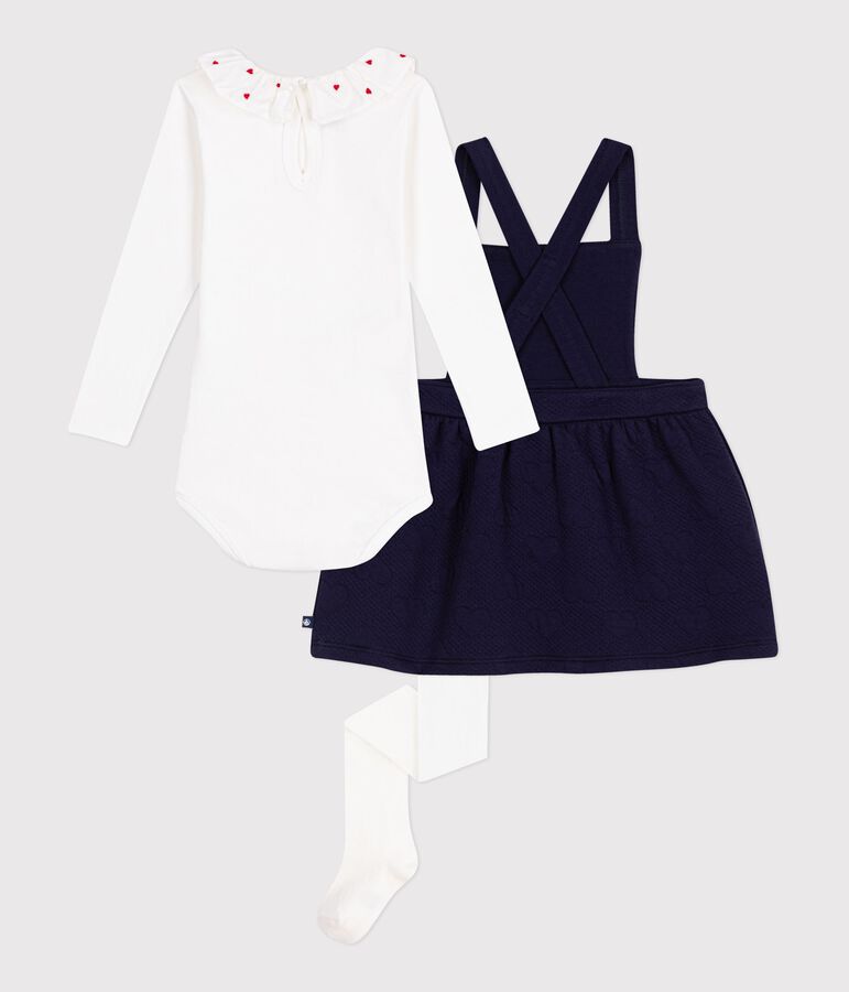 Baby-Geschenkset aus Baumwolle: Kleid, Body und Strumpfhose vielfarbig