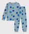 Kinder-Pyjama aus Molton mit Schneeflocken grau/vielfarbig