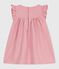 Ärmelloses Baby-Kleid aus einfarbiger Baumwolle mit gestickten Verzierungen am Kragen rosa CHARME