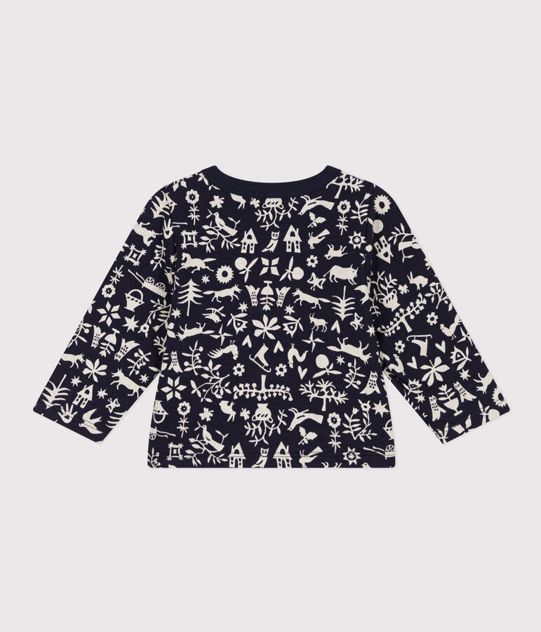 Baby-Cardigan aus gestepptem Doppeljersey mit Aufdruck blau SMOKING/ AVALANCHE