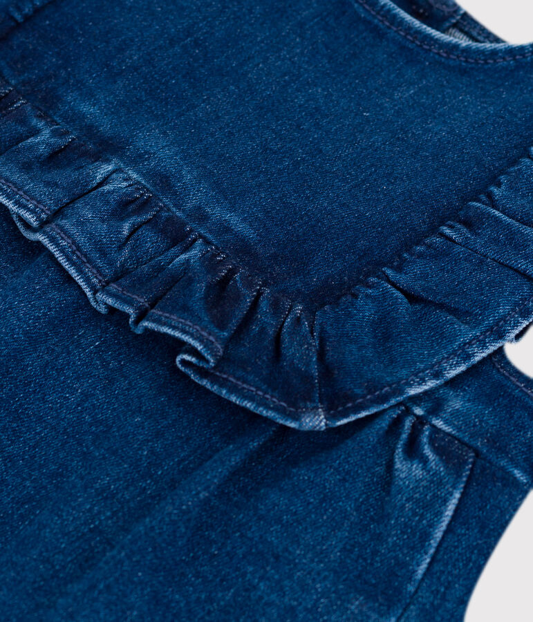 &Auml;rmelloses Babykleid aus Denim blau