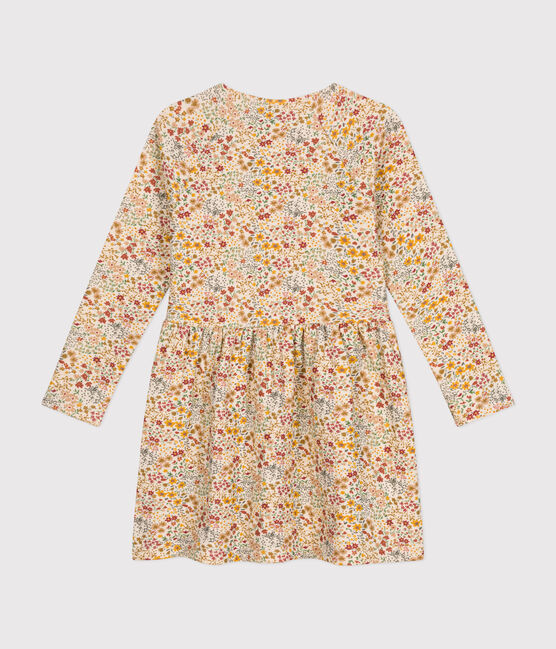 Langärmeliges Kinder-Kleid aus Doppeljersey für Mädchen weiss AVALANCHE/ MULTICO