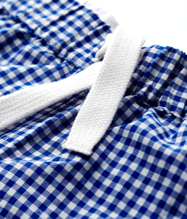 Baby-Vichy-Shorts aus Cotton Rich-Material f&uuml;r Jungen blau/weiss