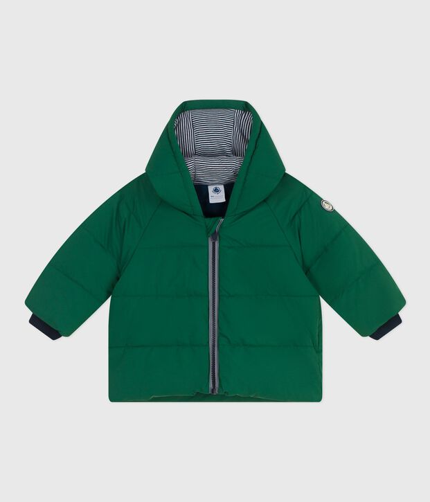 Baby-Winterjacke aus einfarbigem Polyester gr&uuml;n