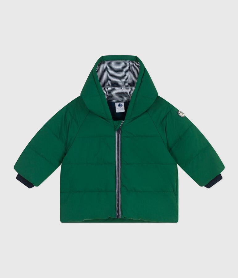 Baby-Winterjacke aus einfarbigem Polyester gr&uuml;n