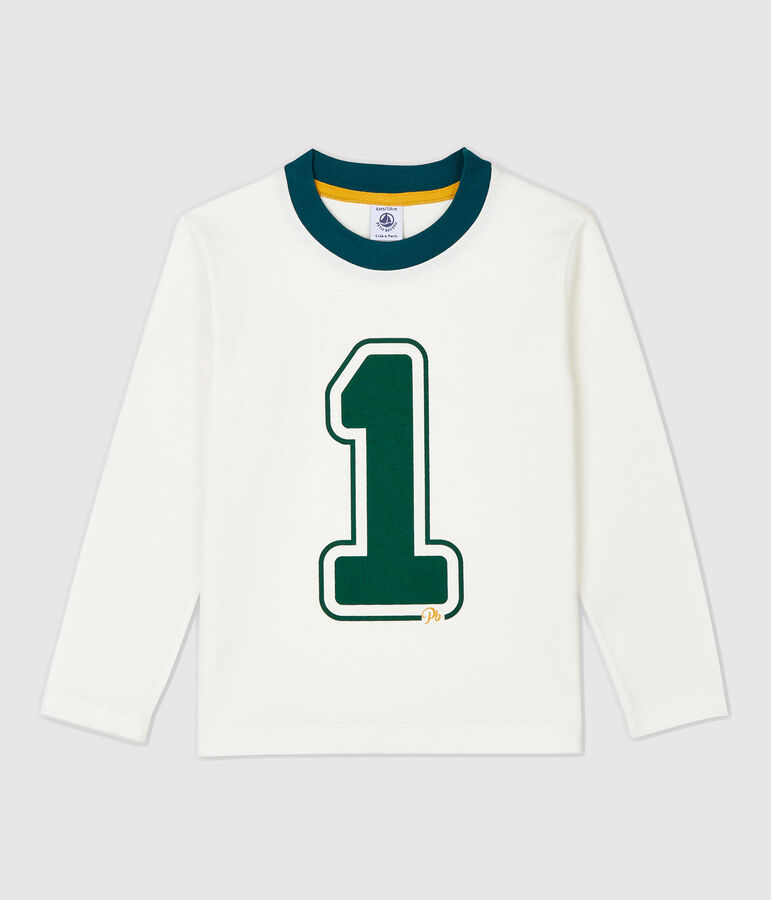 Lang&auml;rmeliges Kinder-T-Shirt aus Baumwolle f&uuml;r Jungen weiss