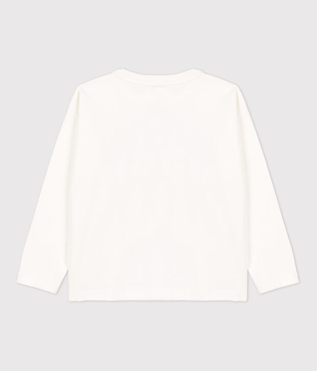 Lang&auml;rmeliges Kinder-T-Shirt aus Baumwolle f&uuml;r M&auml;dchen weiss