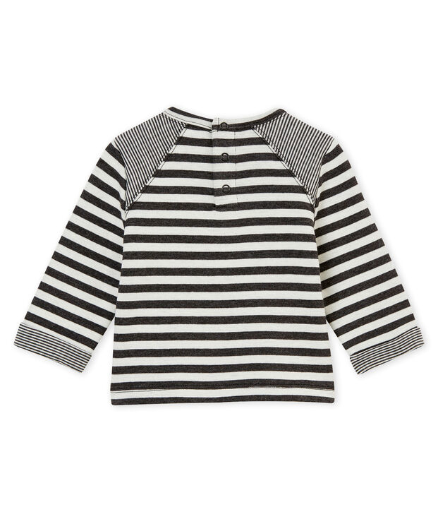 Gestreiftes Baby Jungen T-Shirt grau/weiss