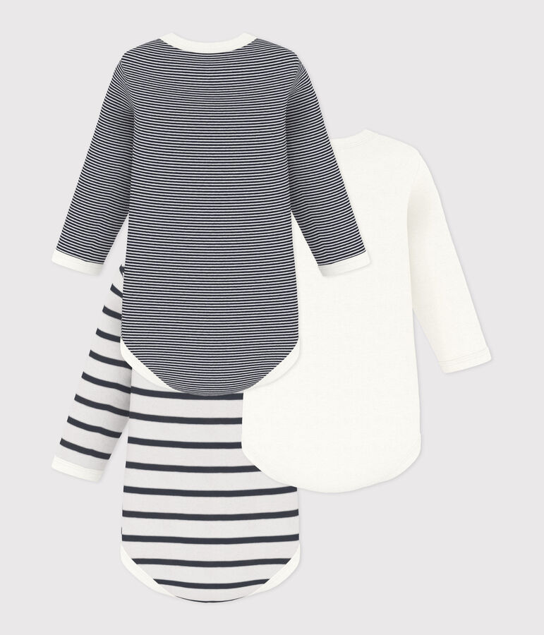 3er-Set lang&auml;rmelige Baby-Bodys vielfarbig