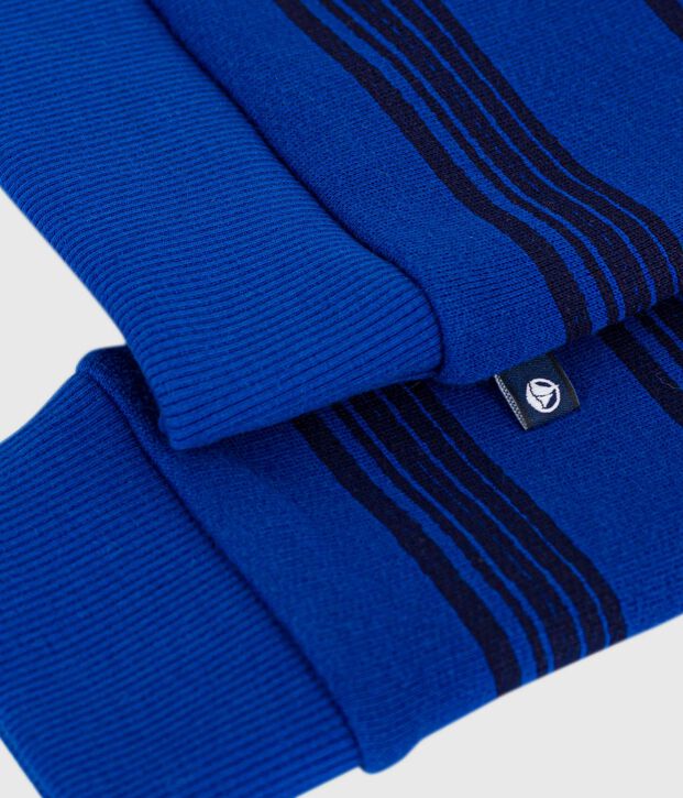 Kinder-Sweatshirt aus Baumwolle mit Streifen blau/blau