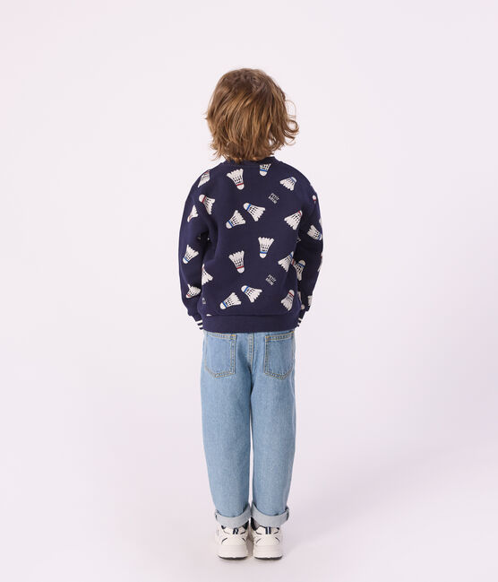 Kinder-Sweatshirt aus gemusterter Baumwolle blau SOIR/ MULTICO