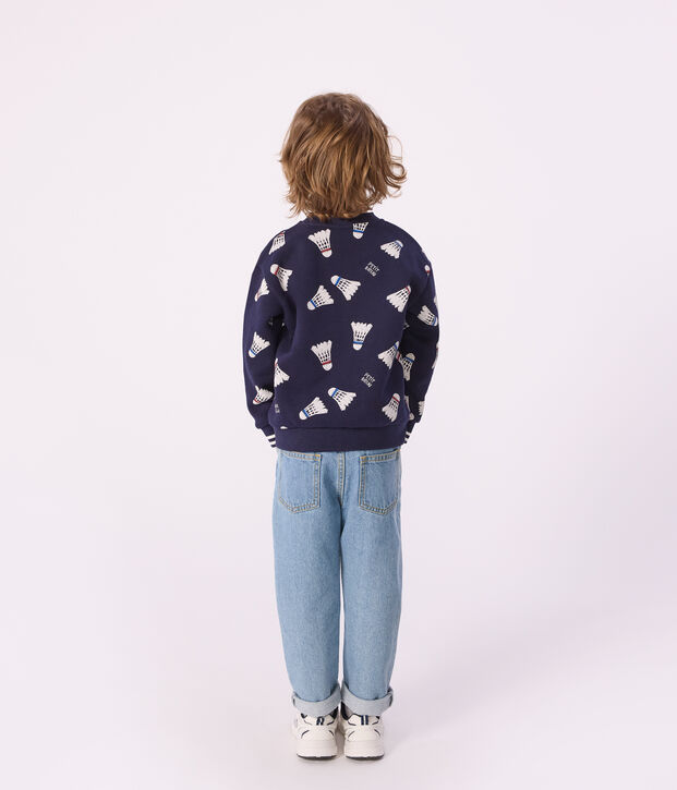 Kinder-Sweatshirt aus gemusterter Baumwolle blau/vielfarbig
