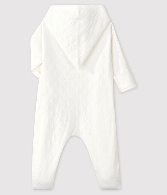 Langer Baby-Overall aus gestepptem Doppeljersey weiss MARSHMALLOW