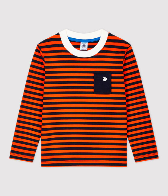 Langärmeliges Kinder-T-Shirt aus Baumwolle für Jungen blau SMOKING/ CAROTTE