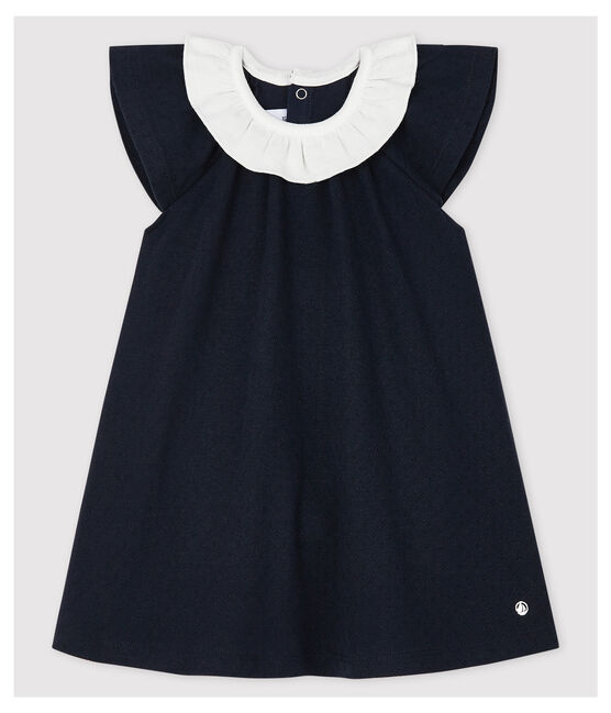 Baby-Bodykleid mit Kragen für Mädchen blau SMOKING