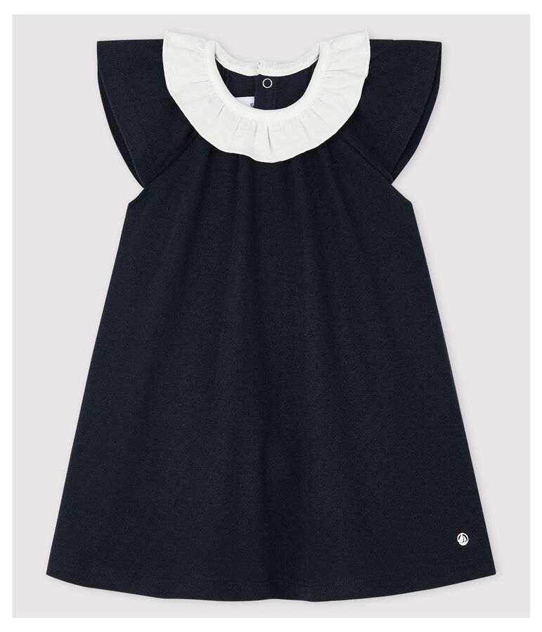 Baby-Bodykleid mit Kragen f&uuml;r M&auml;dchen blau SMOKING