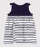 &Auml;rmelloses Baby-Kleid aus Baumwolle mit Streifen blau SOIR/ MARSHMALLOW