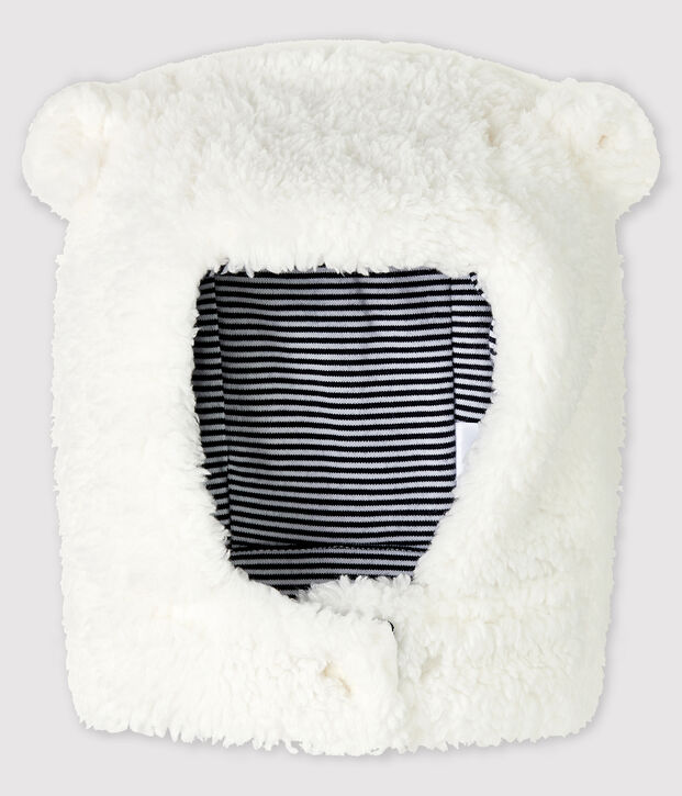 Baby-M&uuml;tze aus Sherpa f&uuml;r M&auml;dchen/Jungen weiss