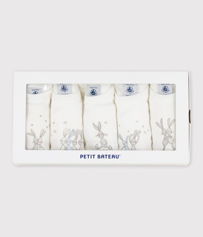 5er-Set lang&auml;rmelige Baby-Bodys aus Baumwolle mit H&auml;schenmotiv variante 1