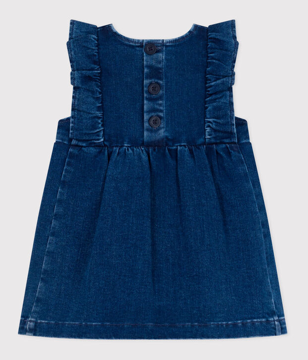 &Auml;rmelloses Babykleid aus Denim blau
