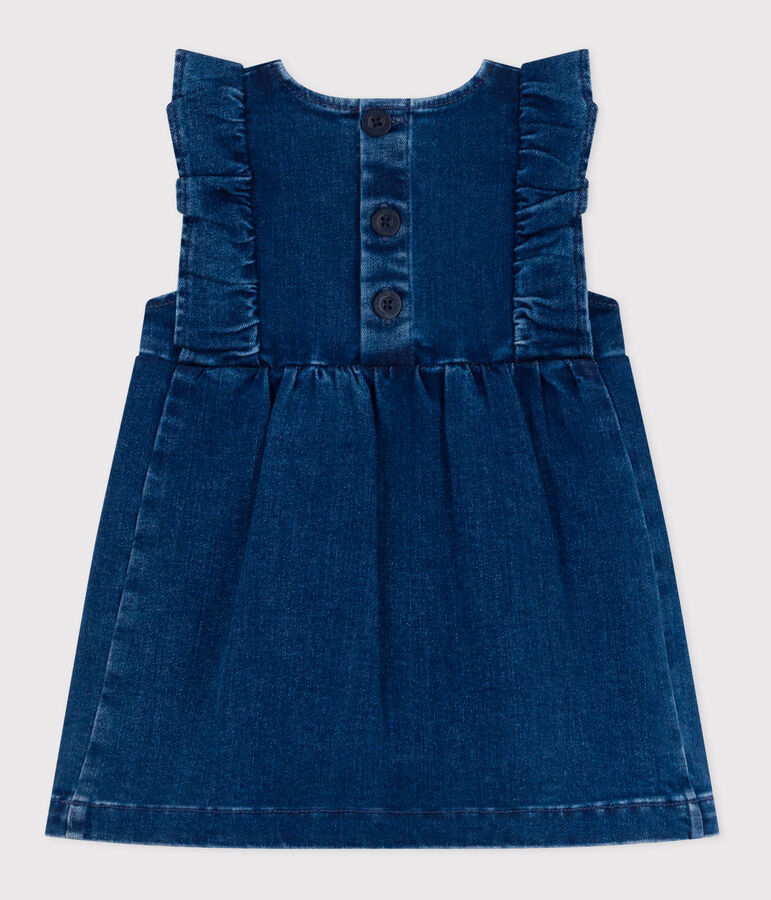 &Auml;rmelloses Babykleid aus Denim blau