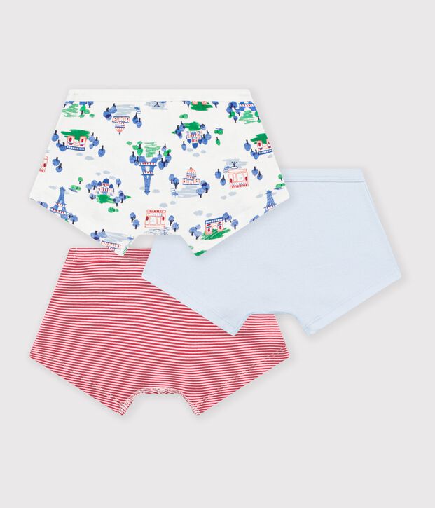 Set Kinder-Boxershorts mit &uuml;berzogenem Bund aus bedruckter Baumwolle vielfarbig