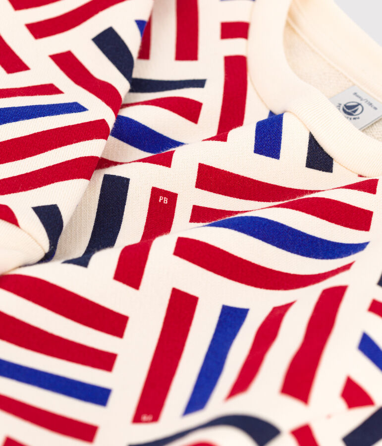 Lang&auml;rmeliges bedrucktes Kinderkleid aus Molton f&uuml;r M&auml;dchen naturfarben/vielfarbig