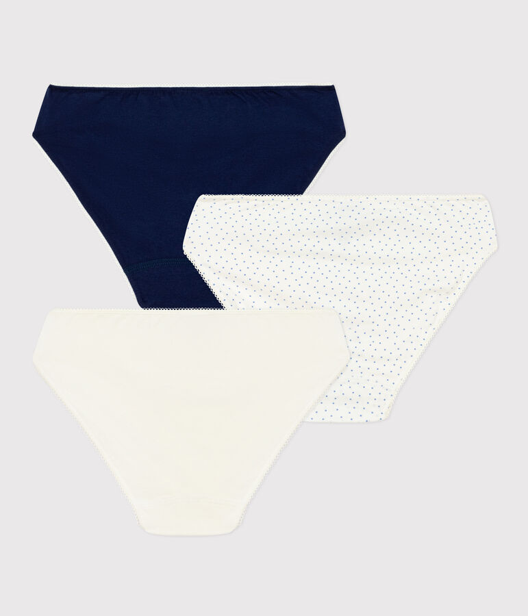 3er-Set getupfte Slips aus Baumwolle und Elastan f&uuml;r M&auml;dchen vielfarbig