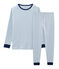 Rippstrick-Pyjama für Jungen blau ACIER/weiss MARSHMALLOW