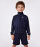 Kinder-Sweatshirt mit Reißverschluss und Stehkragen aus einfarbiger Baumwolle blau SMOKING