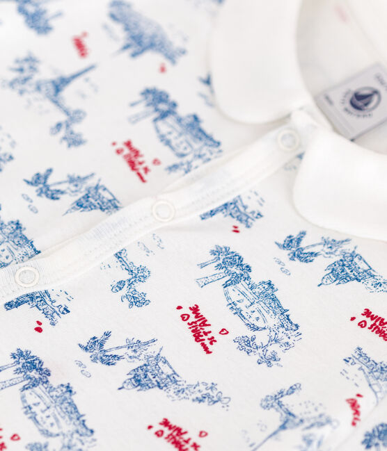 Baby-Kurzoverall mit Paris-Motiv am Kragen weiss MARSHMALLOW/weiss MULTICO